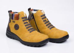 Damskie buty z futerkiem w kolorze żółtym